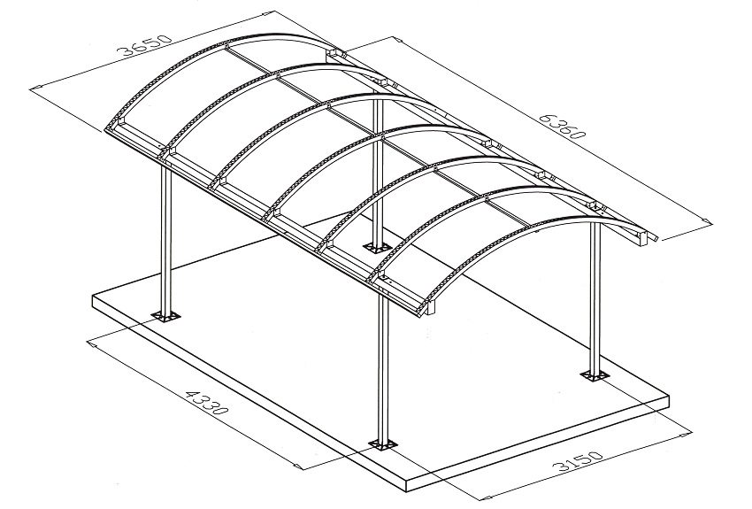 Le dessin doit montrer toutes les dimensions de la structure.