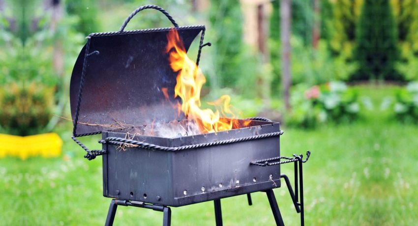 Brasero en métal portatif fait maison